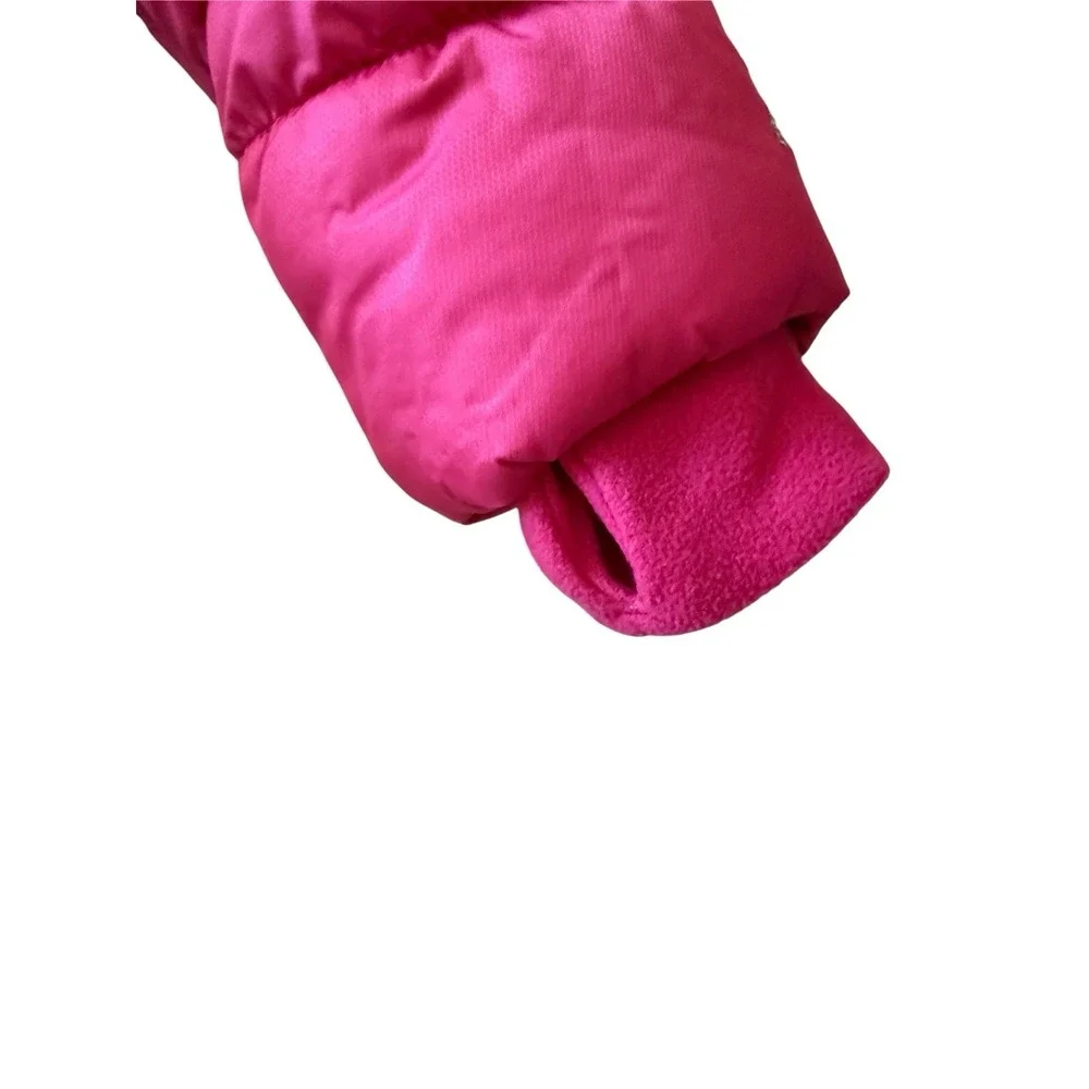 ZeroXposure Girls 4/5 Hot Pink Quilted Puffer Jacket Faux Fur Leopard Hood